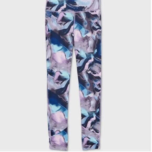 Girls Printed Eggings - a in Motion Purple Marble Size 10/12- Large - Picture 1 of 3